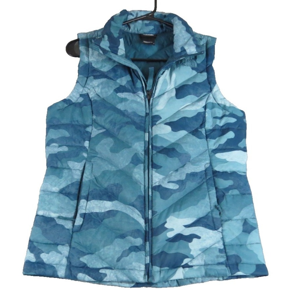 The North Face Alpz 2.0 Puffer Vest Women S Blue Camo 550 Down Jacket Quilted